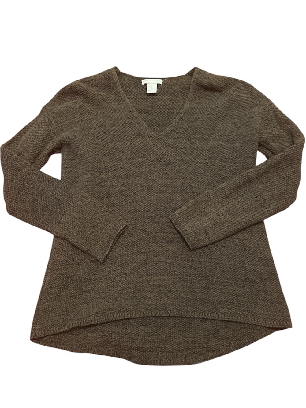 H&M Olive Brown V-Neck Knit Sweater
